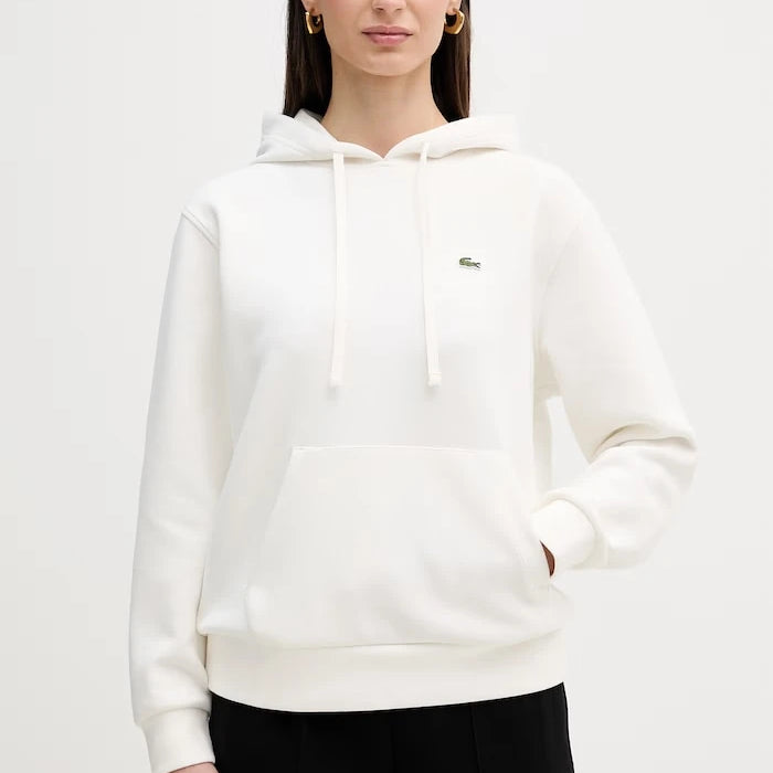 Kapüşonlu kadın pamuklu Lacoste sweatshirt