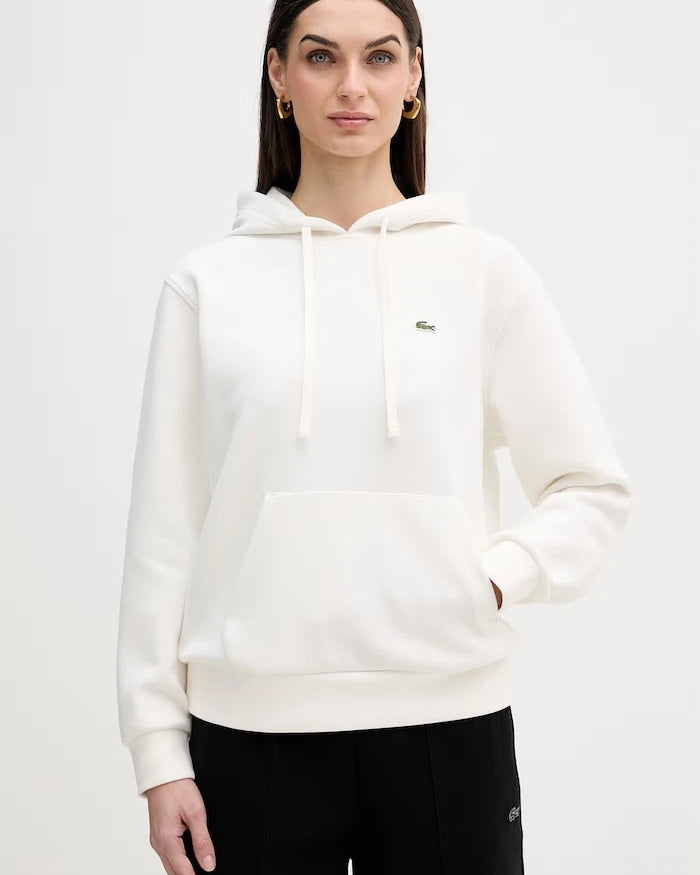 Kapüşonlu kadın pamuklu Lacoste sweatshirt