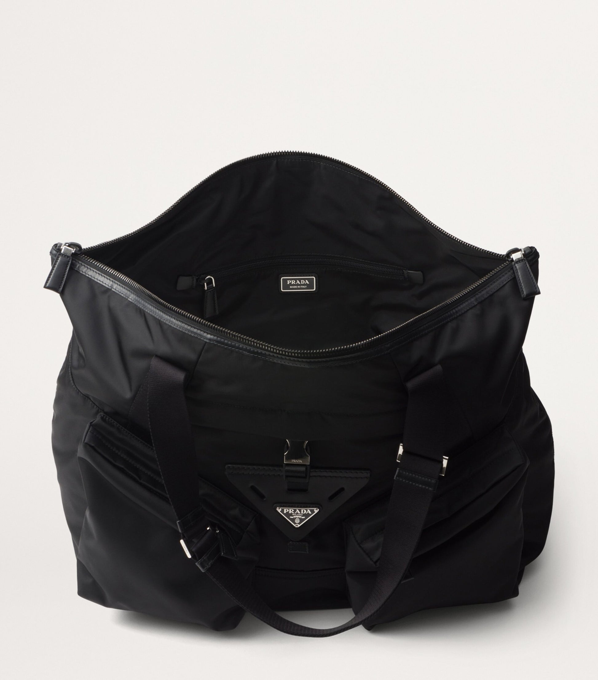 Leather and Renylon Travel Tote Bag
