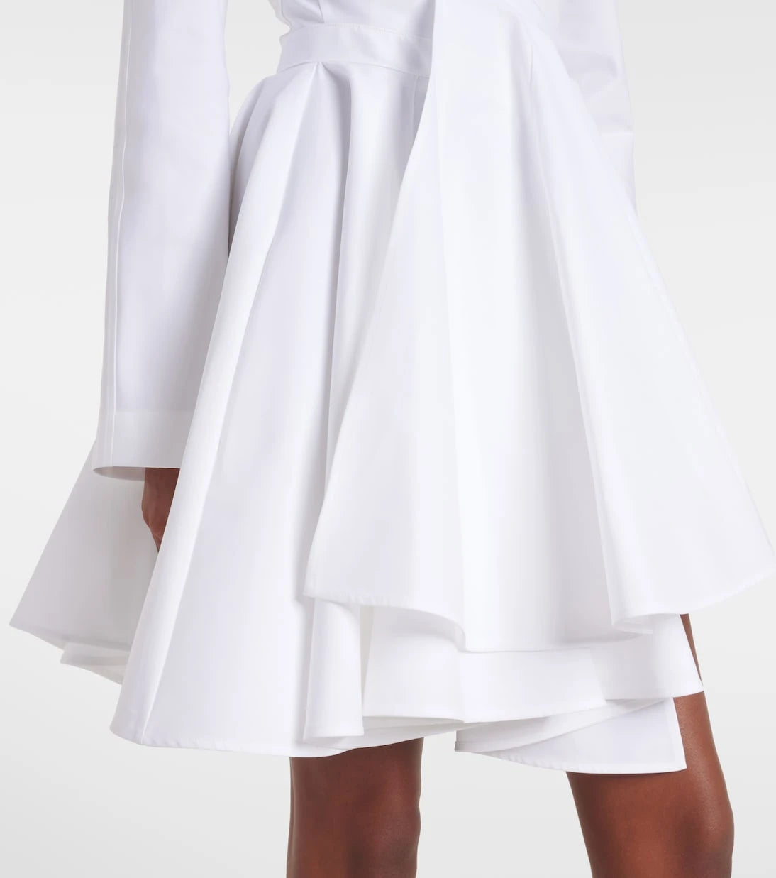 Alaïa - فستان قطني قصير غير متماثل