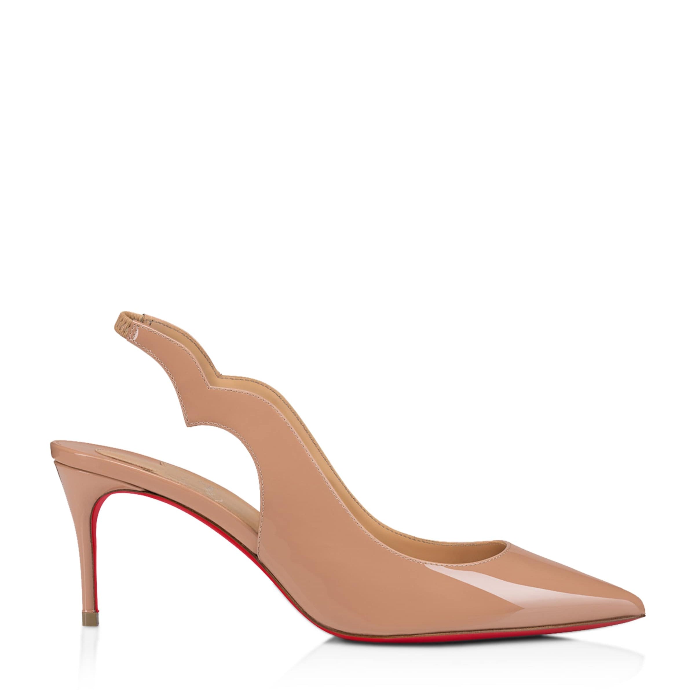 Nude Hot Chick Patent Leather Slingback Pumps 70