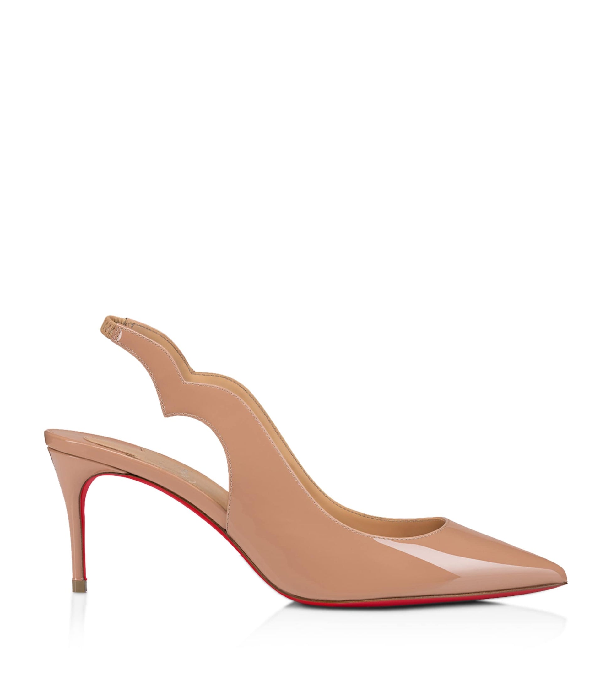 Nude Hot Chick Patent Leather Slingback Pumps 70