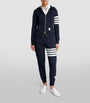 Navy 4-Bar Zip-Up Hoodie