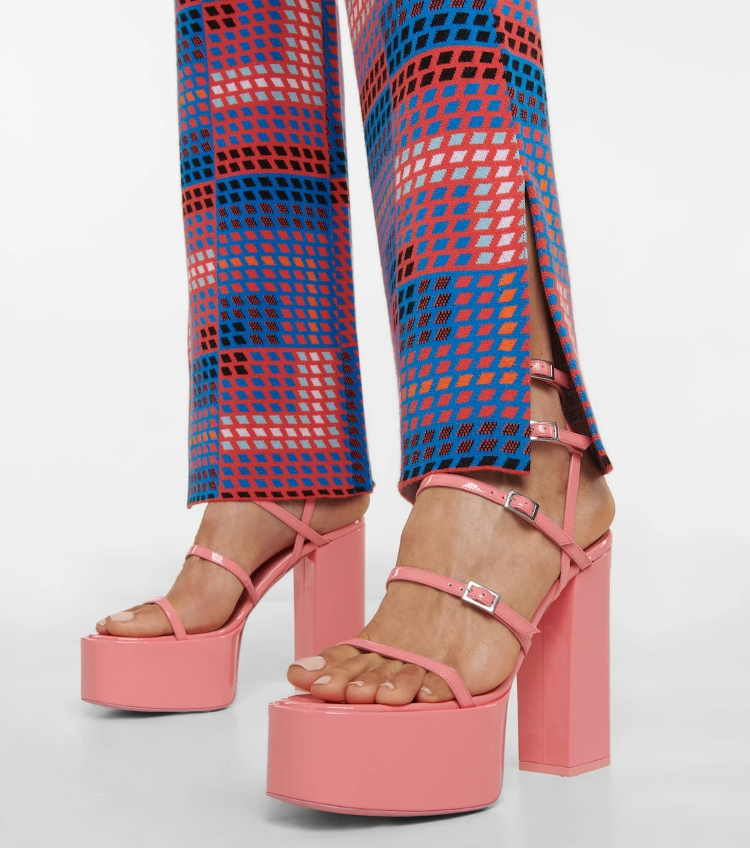 Rabanne - High-rise flared jacquard pants