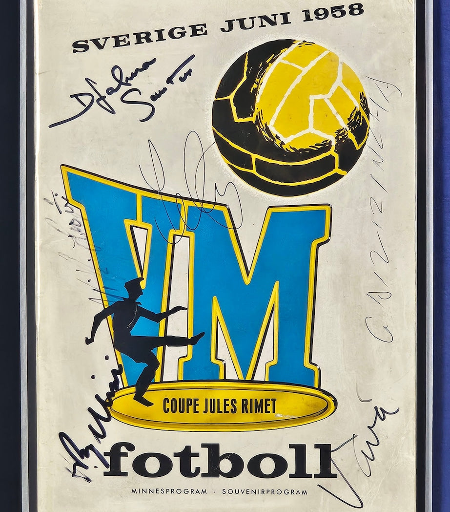 Brazil 1958 World Cup Pelé and Squad Signed Jersey Framed Display