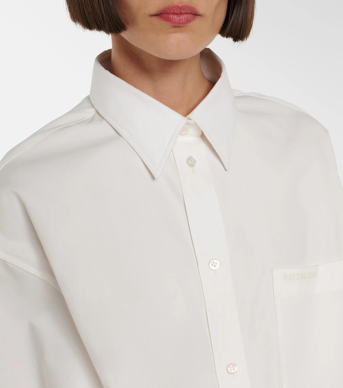 Balenciaga - Asymmetric cotton and silk poplin shirt