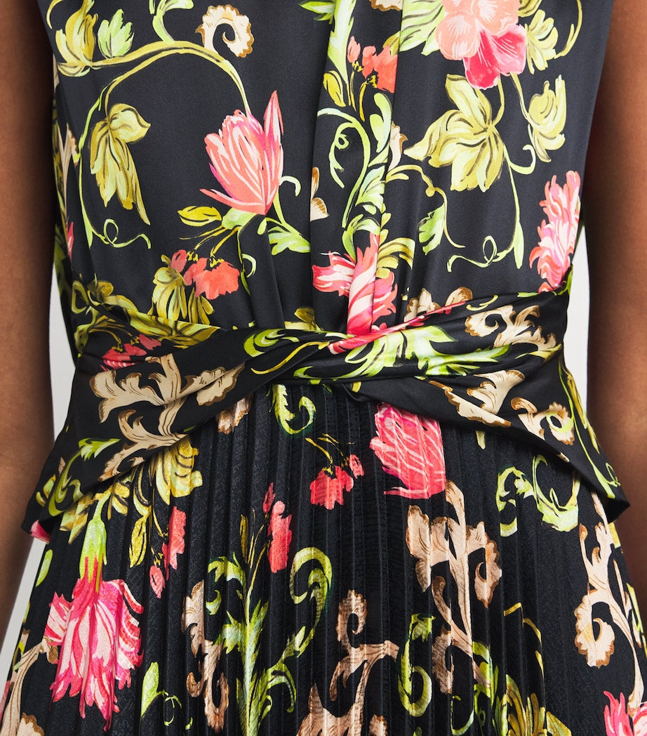 Saloni Multi Silk Pleated Gwen Midi Dress