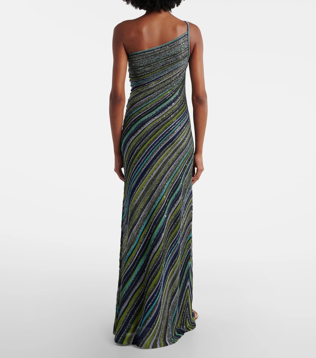 Missoni - Sequined one-shoulder lamé maxi dress