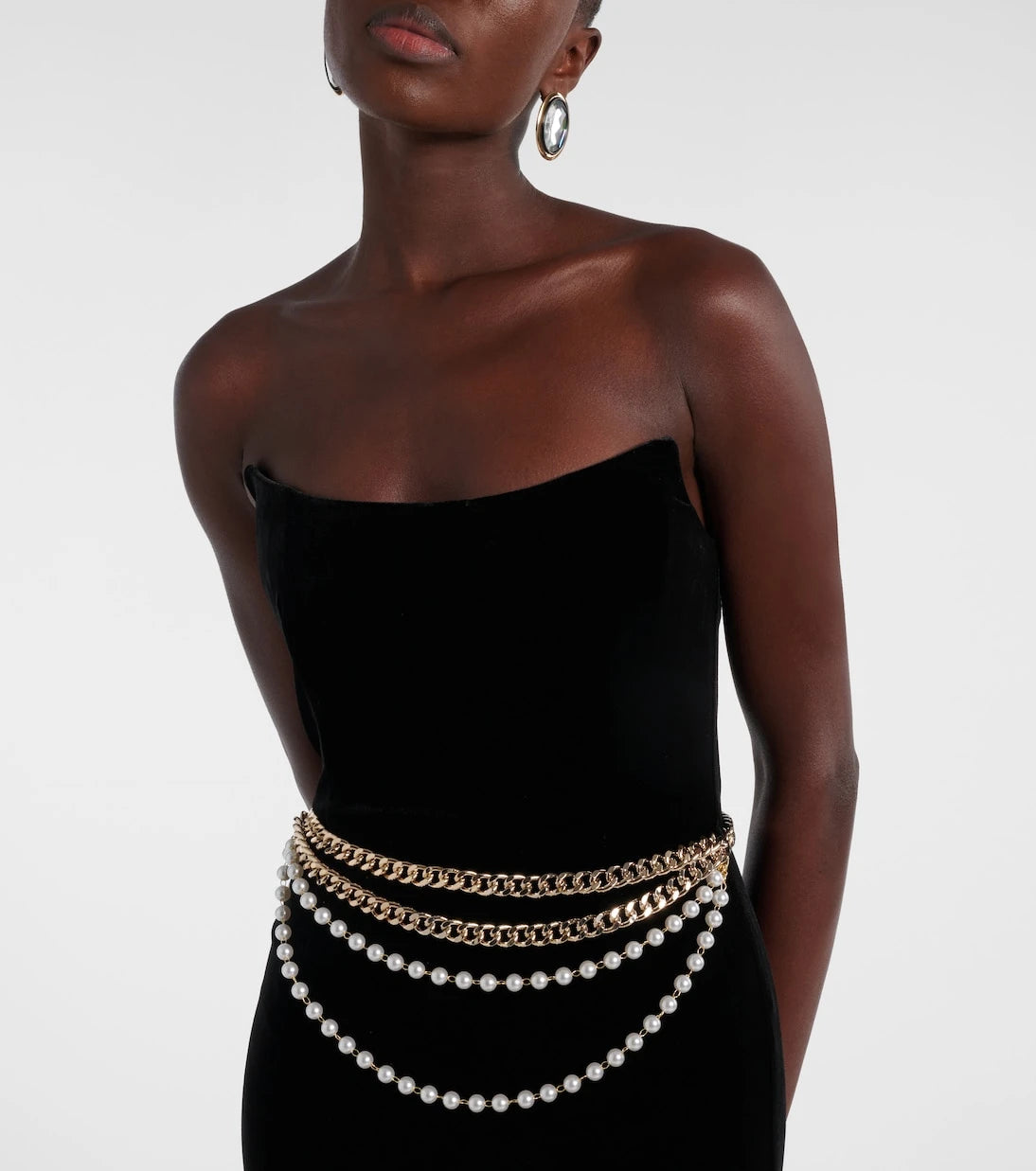 Self-Portrait - Chain-detail corset gown