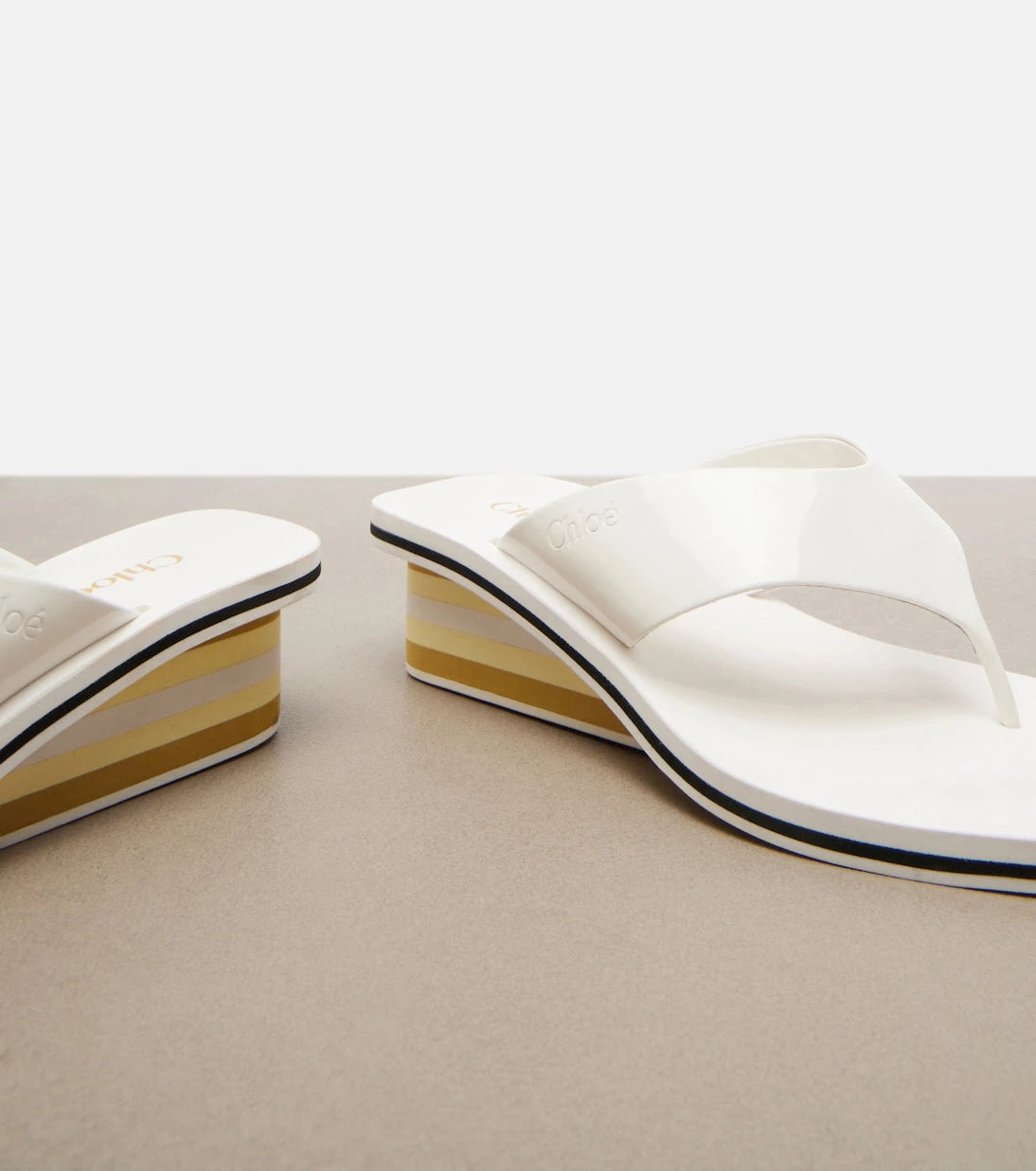 Chloé - Swimming Cool patent leather thong sandals