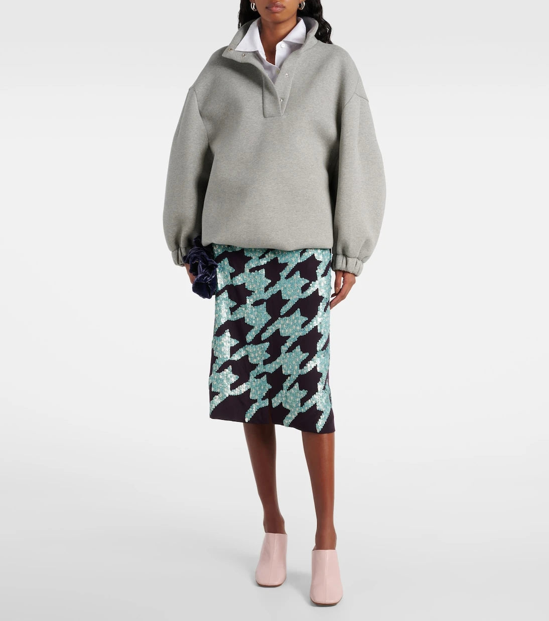 Dries Van Noten - حذاء بكعب ويدج Glove 75 من الجلد