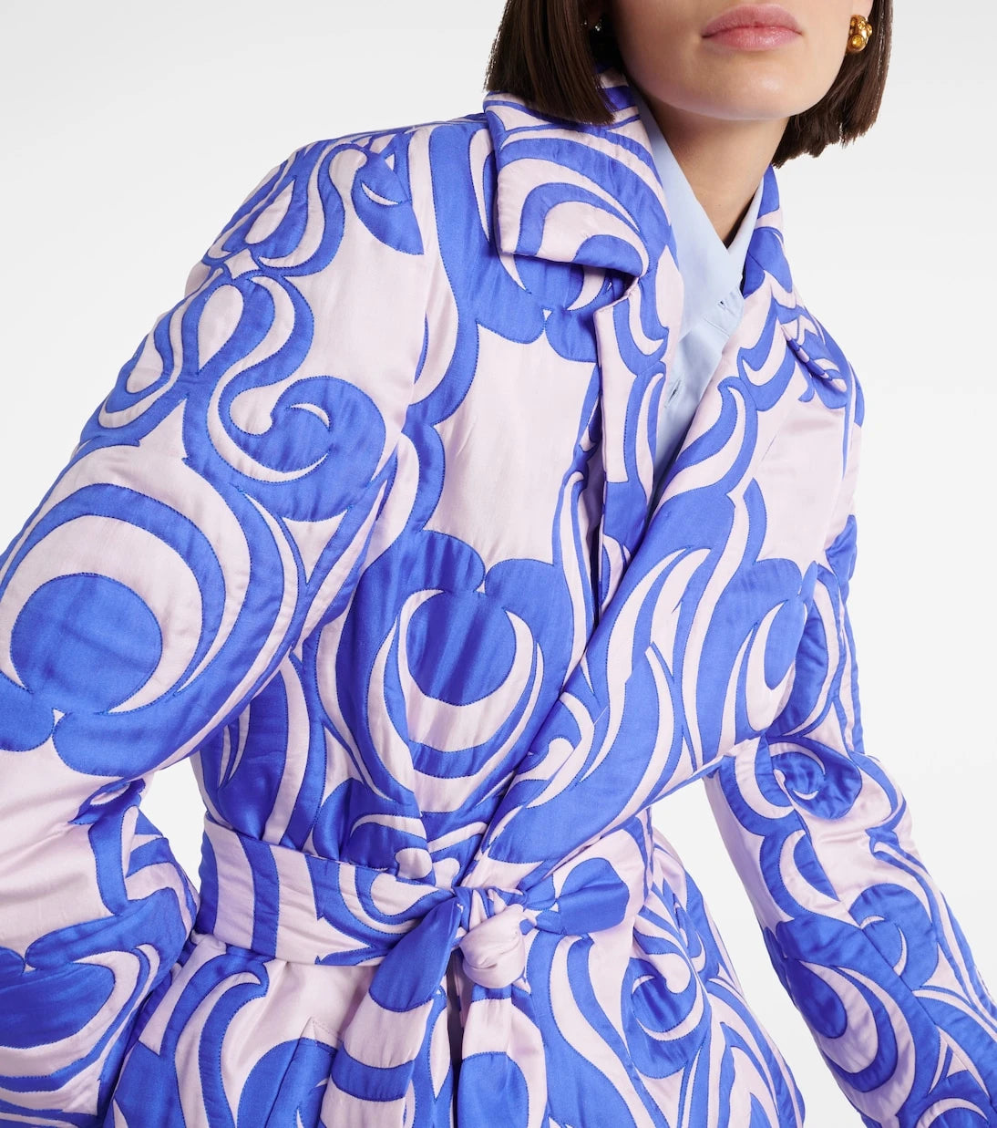 Dries Van Noten - Quilted wrap coat