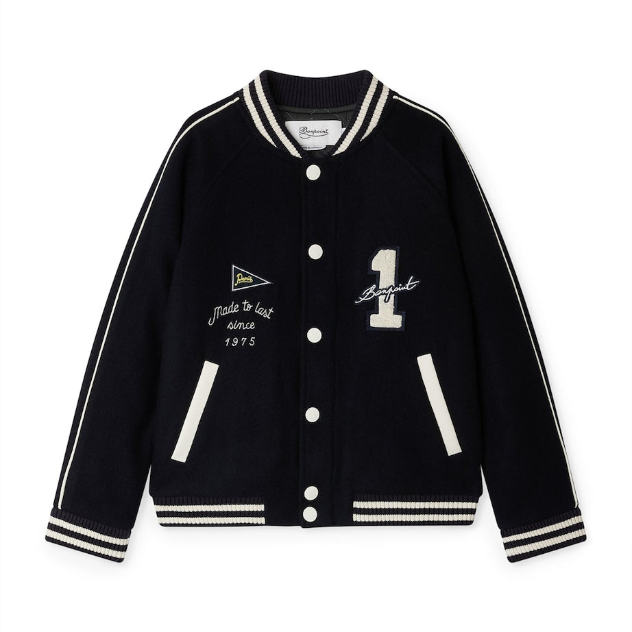 Bonpoint Virgin Wool-Blend Varsity Jacket (10-14 Years)