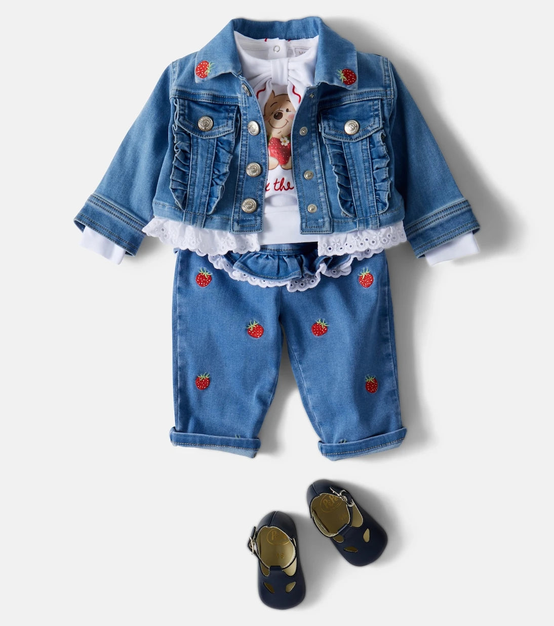 Monnalisa - x Disney® baby embroidered denim jacket