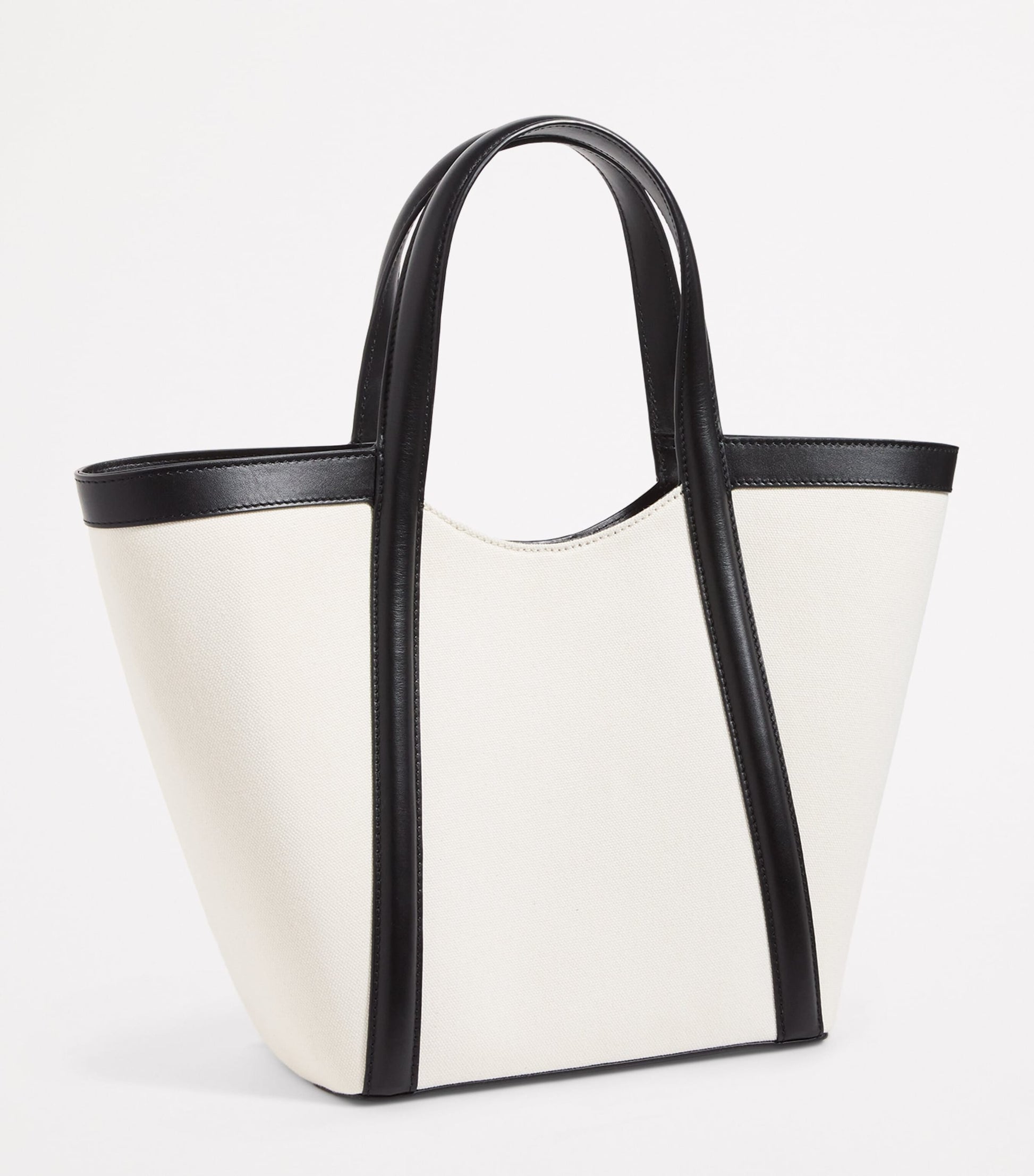 Small Canvas-Leather Embossed Tote Bag