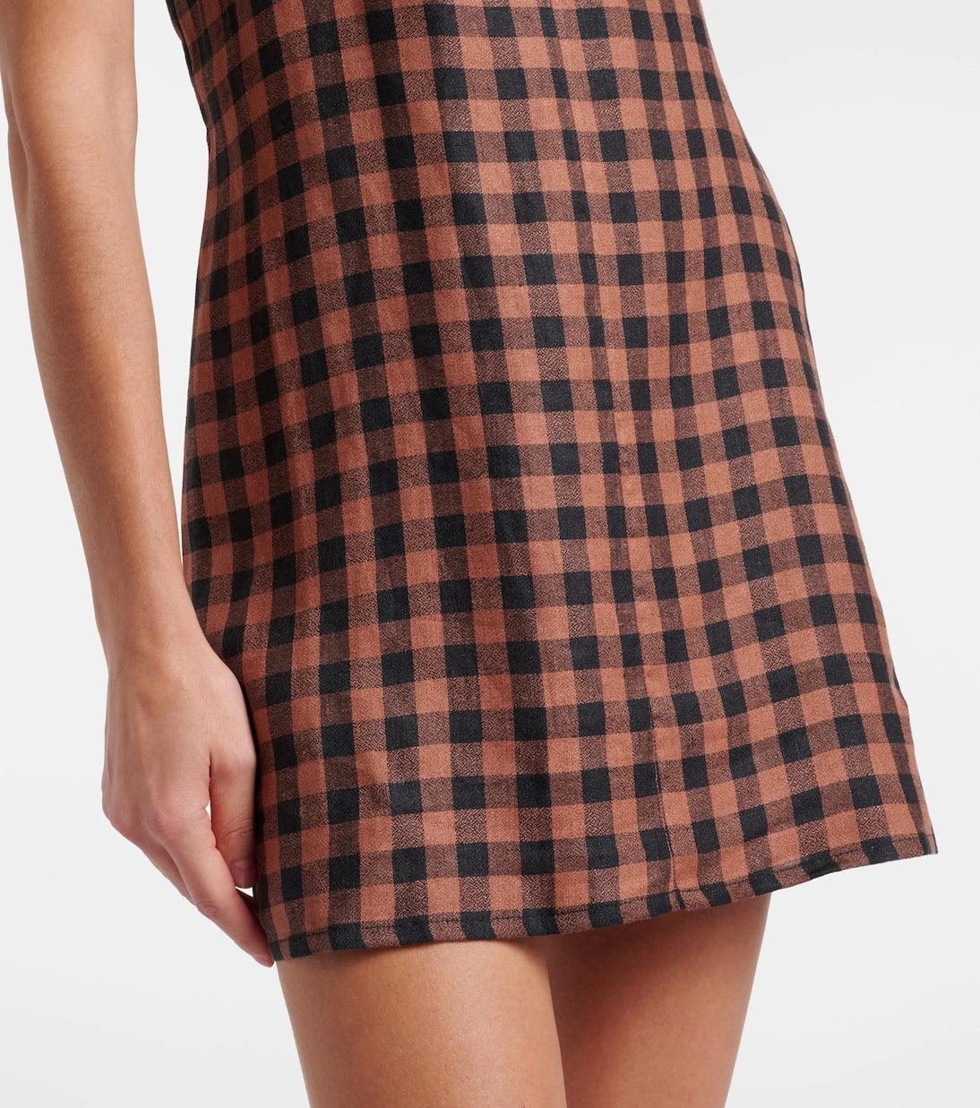 Asceno - Antigua gingham linen minidress