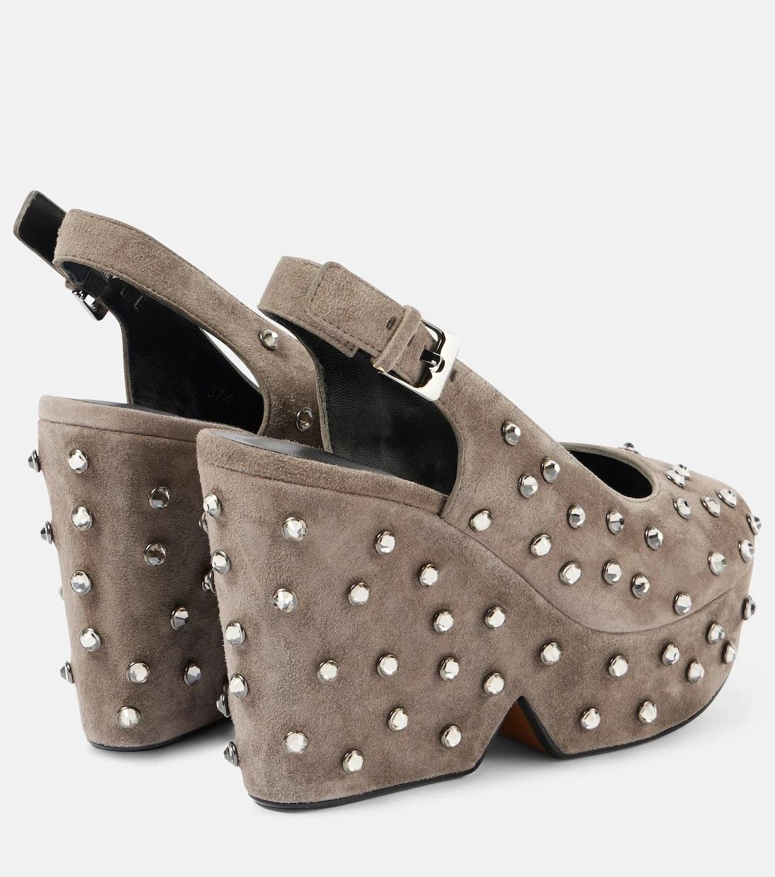 Clergerie - Davina embellished suede peep-toe pumps