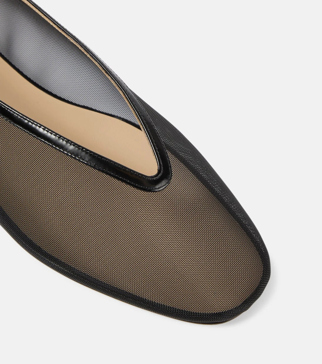 Le Monde Béryl - Luna leather-trimmed mesh ballet flats