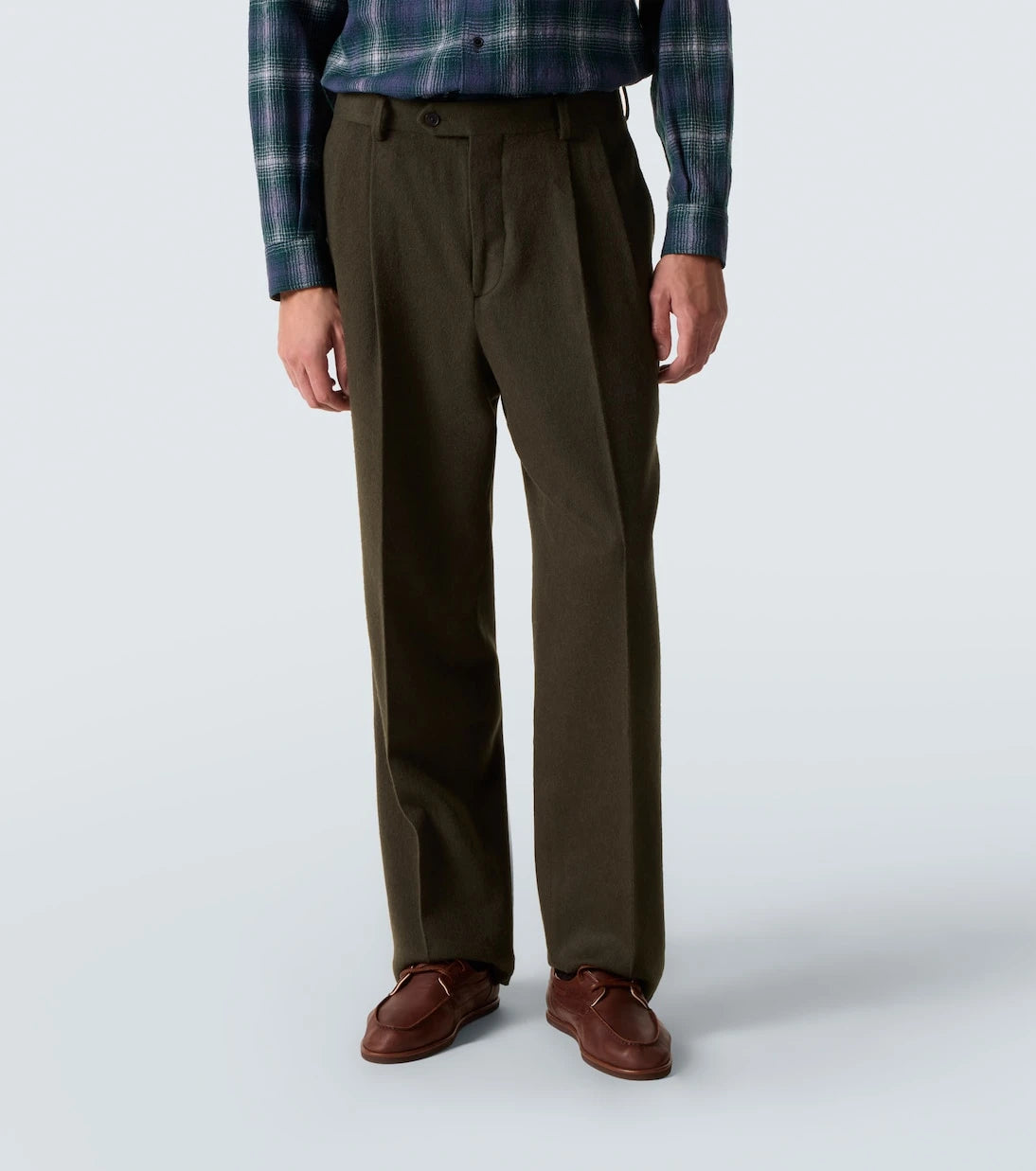 Auralee - Camel hair flannel straight pants