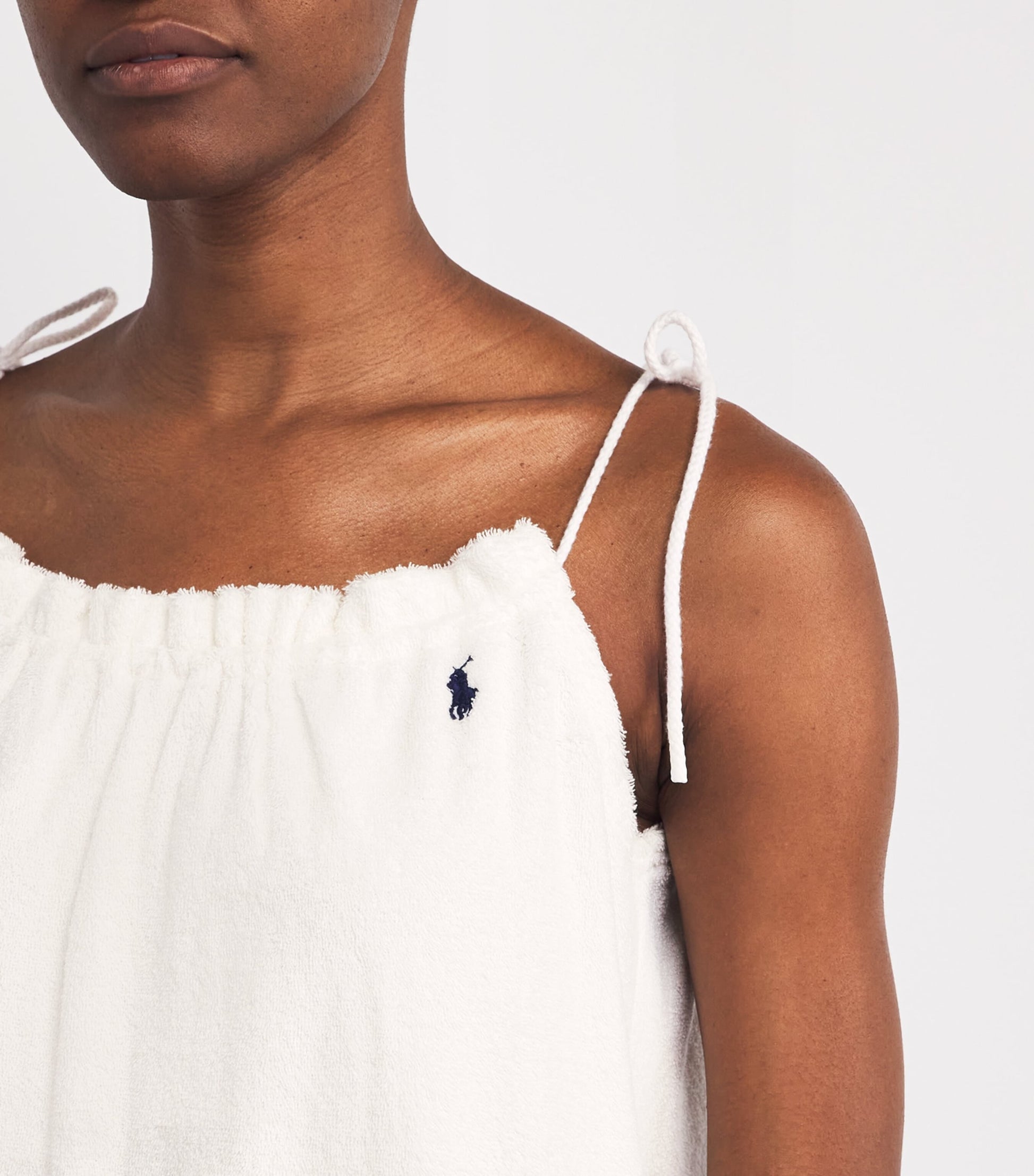 Polo Ralph Lauren Logo Terry Towelling Mini Dress White