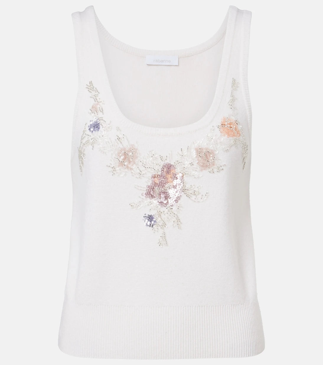 Rabanne - Sequined wool and cashmere top