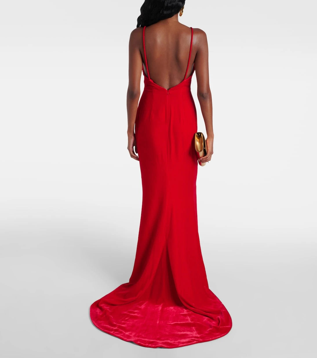 Alessandra Rich - Bow-detail velvet gown