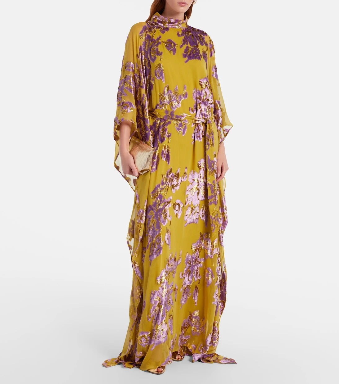 Taller Marmo - Leonor floral fil coupé kaftan