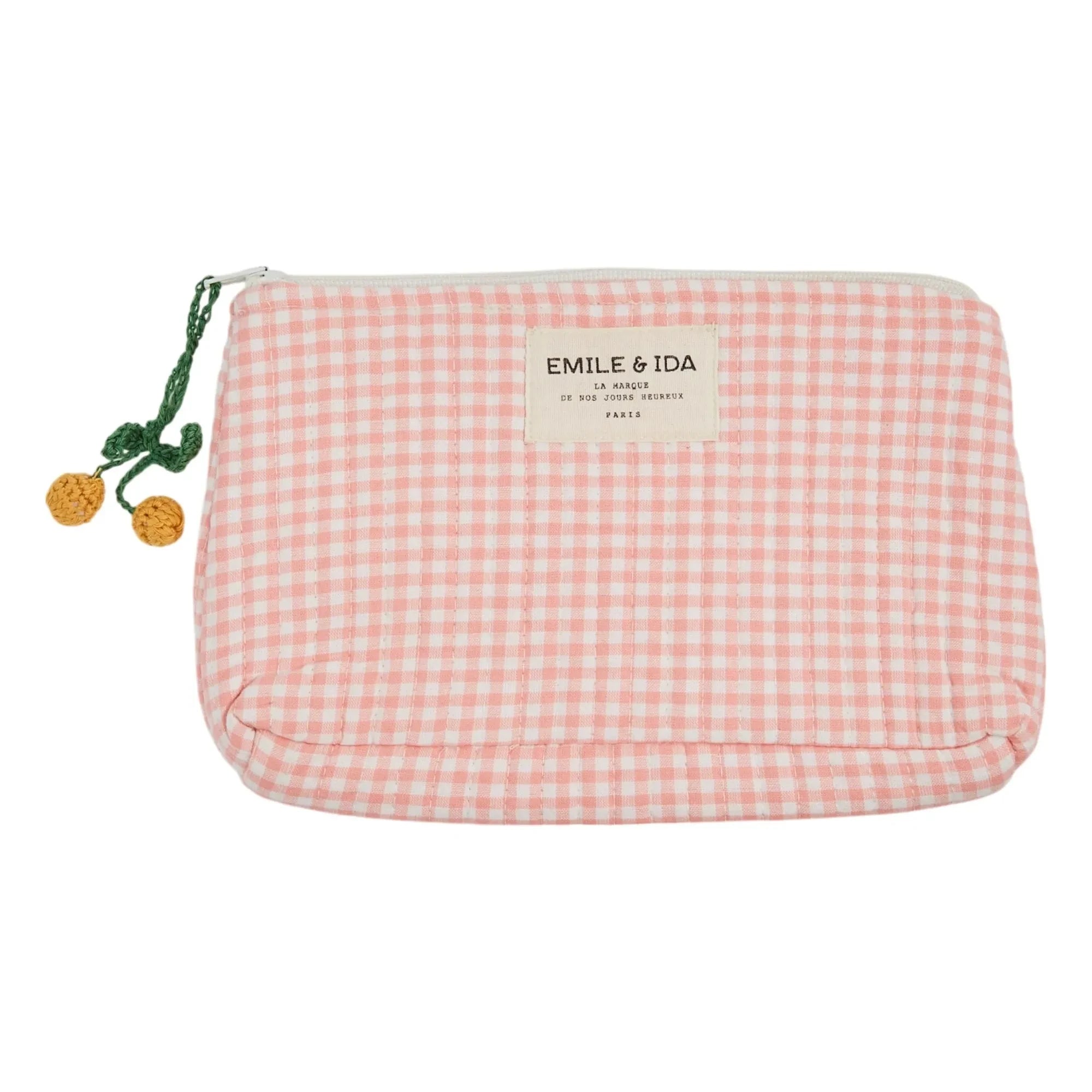 Emile et Ida - Vichy make-up bag | Pink