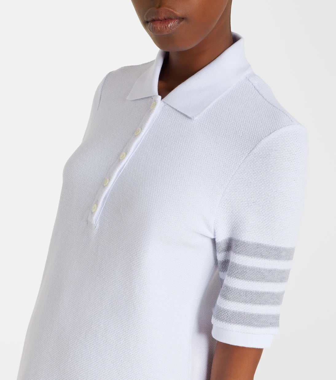 Thom Browne - 4-Bar cotton piqué polo dress