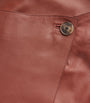 Yves Salomon Red Lambskin Wrap Skirt
