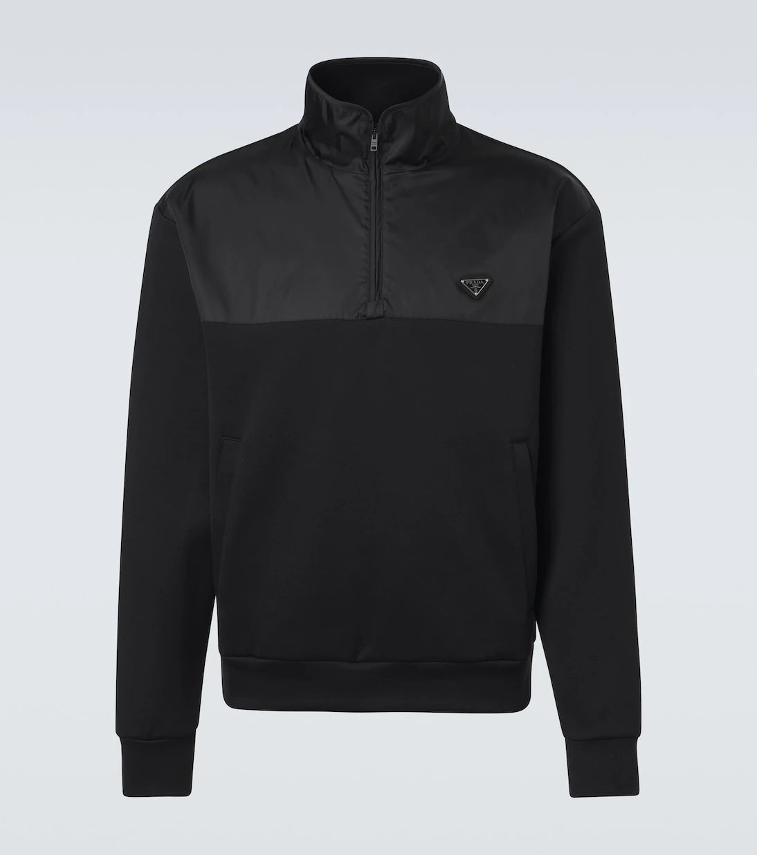 Prada - Cotton-blend fleece half-zip sweatshirt