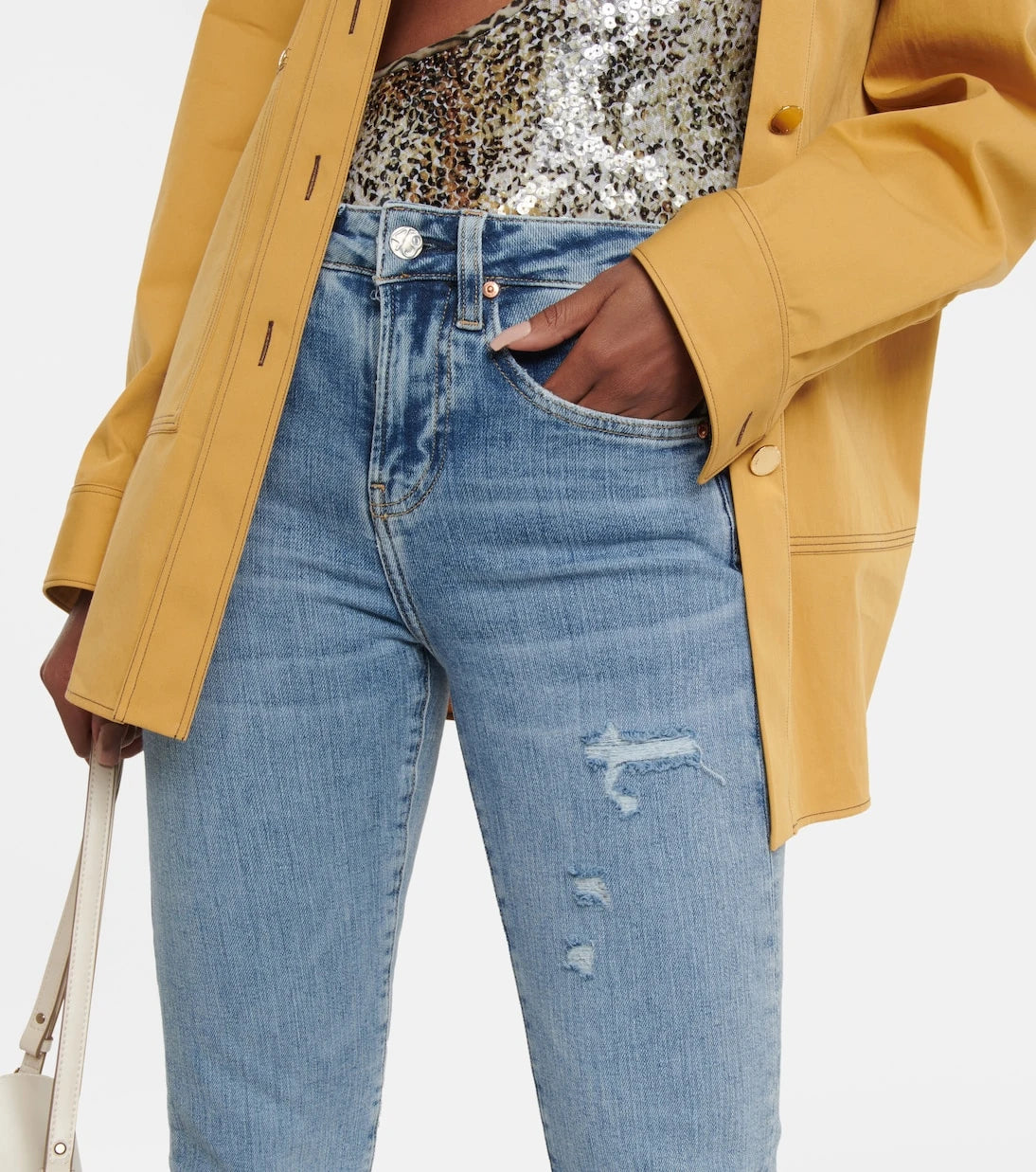 AG Jeans - جينز مستقيم مطوي الأطراف