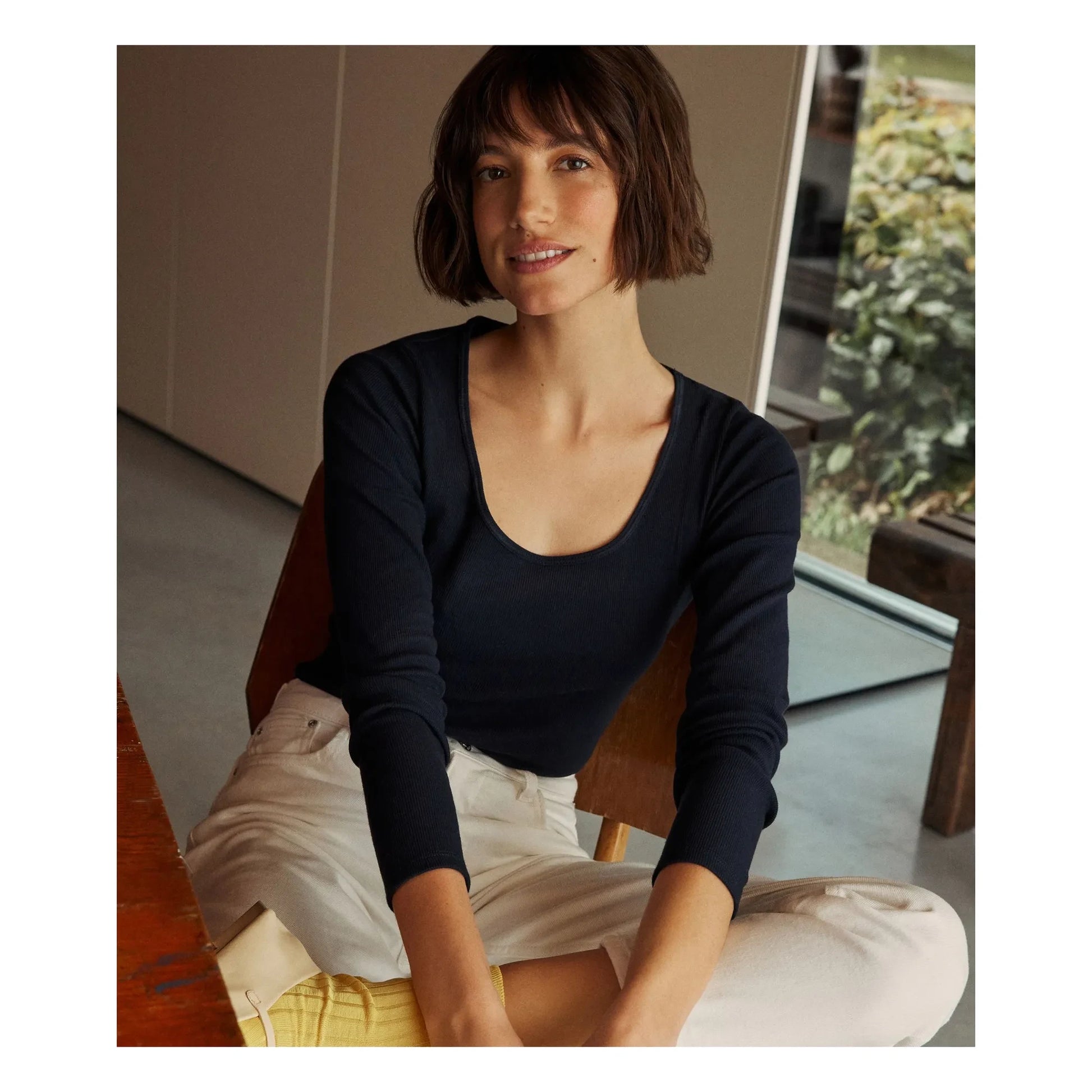 Petit Bateau - Long Sleeve Bodysuit - Women's Collection  | Navy blue