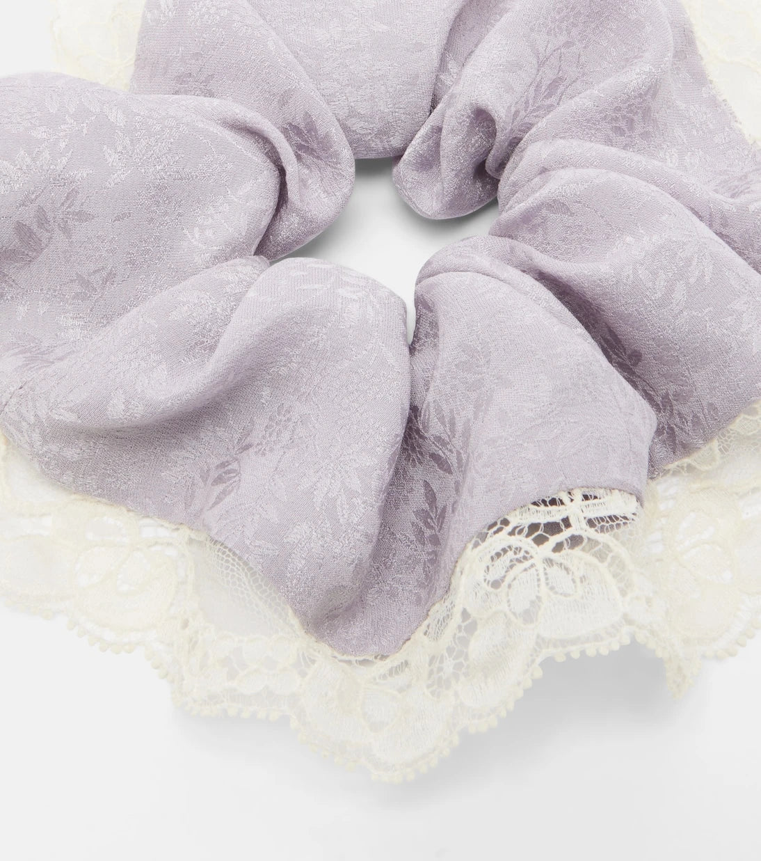 Chloé - Lace-trimmed floral silk jacquard scrunchie