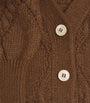 Weekend Max Mara Brown Rope Knit V-Neck Cardigan