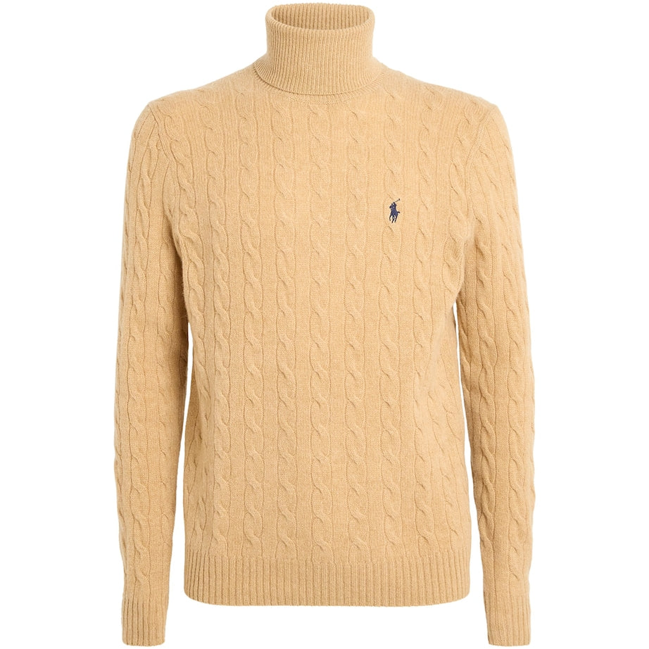 Polo Ralph Lauren Brown Wool-Cashmere Rollneck Sweater