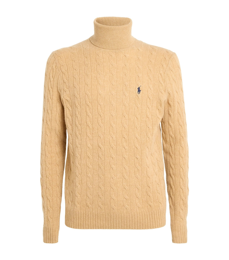 Polo Ralph Lauren Brown Wool-Cashmere Rollneck Sweater