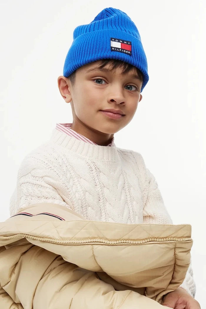 Tommy Hilfiger çocuk pamuk beanie şapka