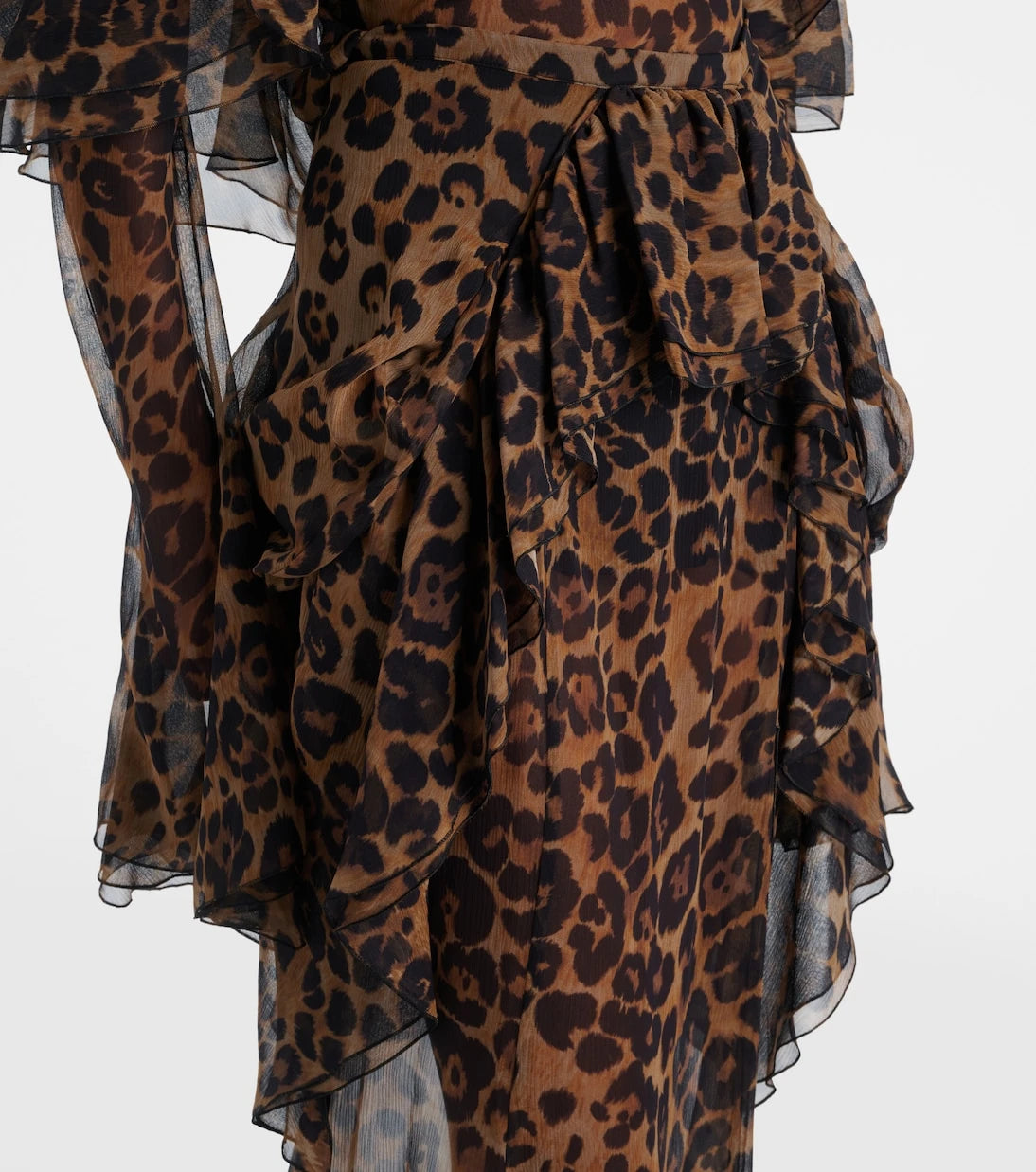 Blumarine - Leopard-print silk crepon maxi skirt