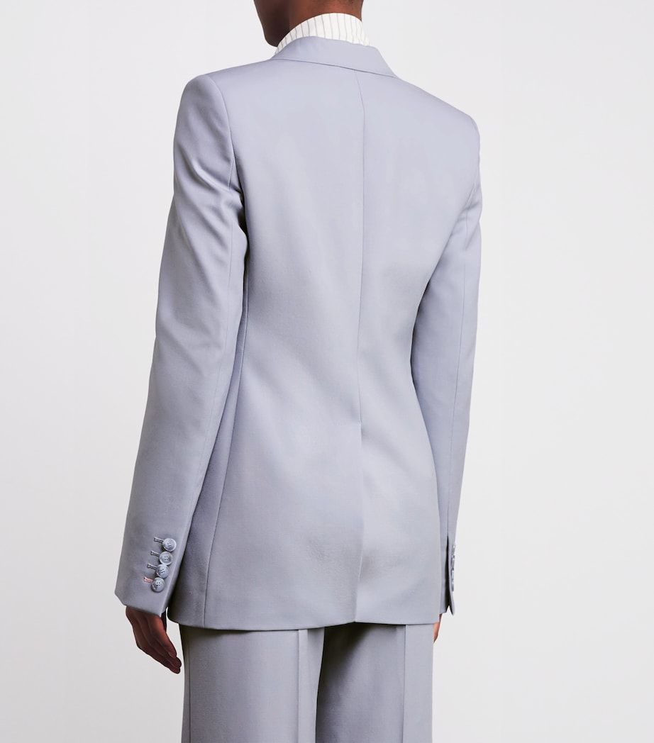 Blue Wool Single-Breasted Blazer