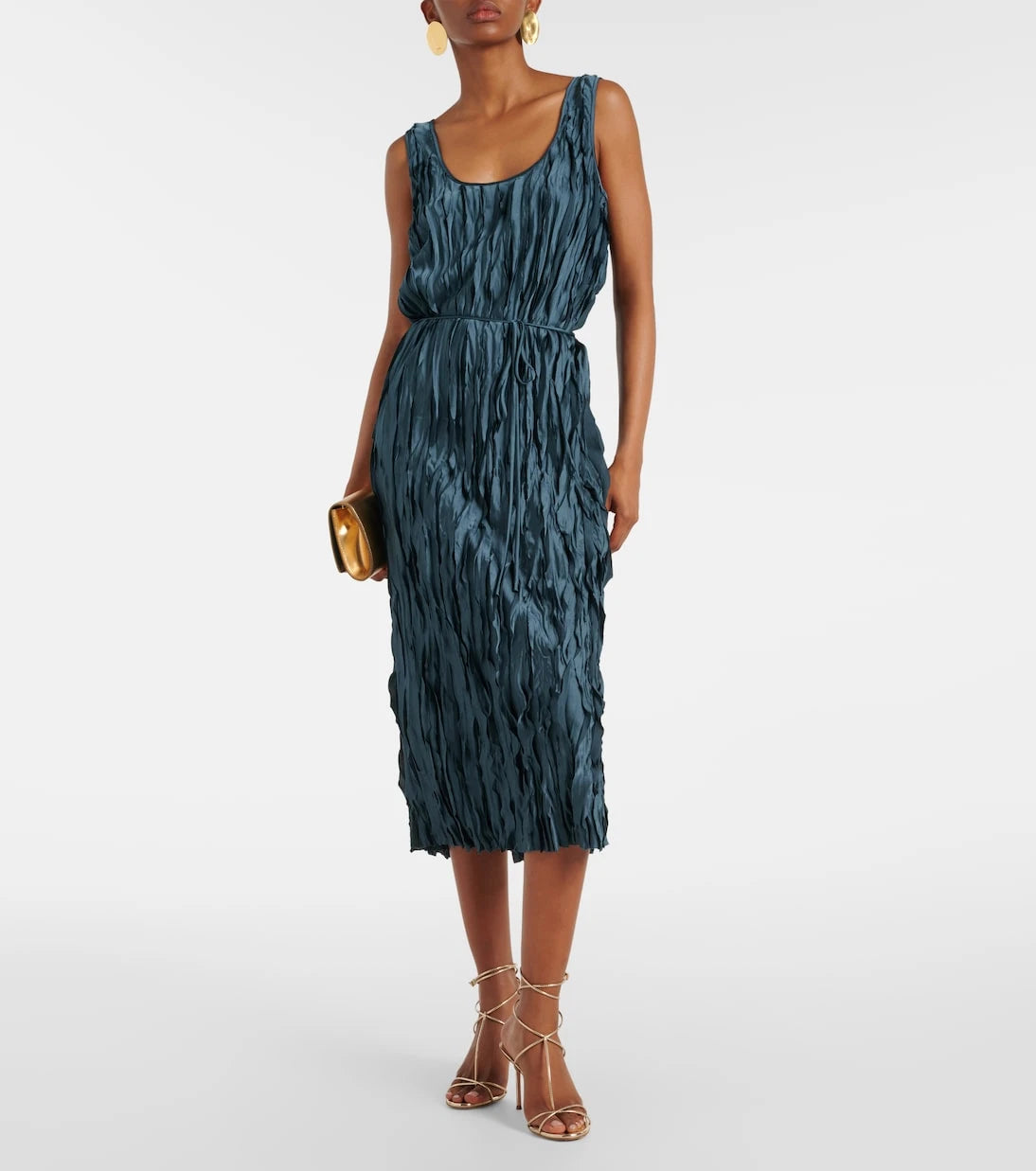 Vince - Pleated satin midi dress