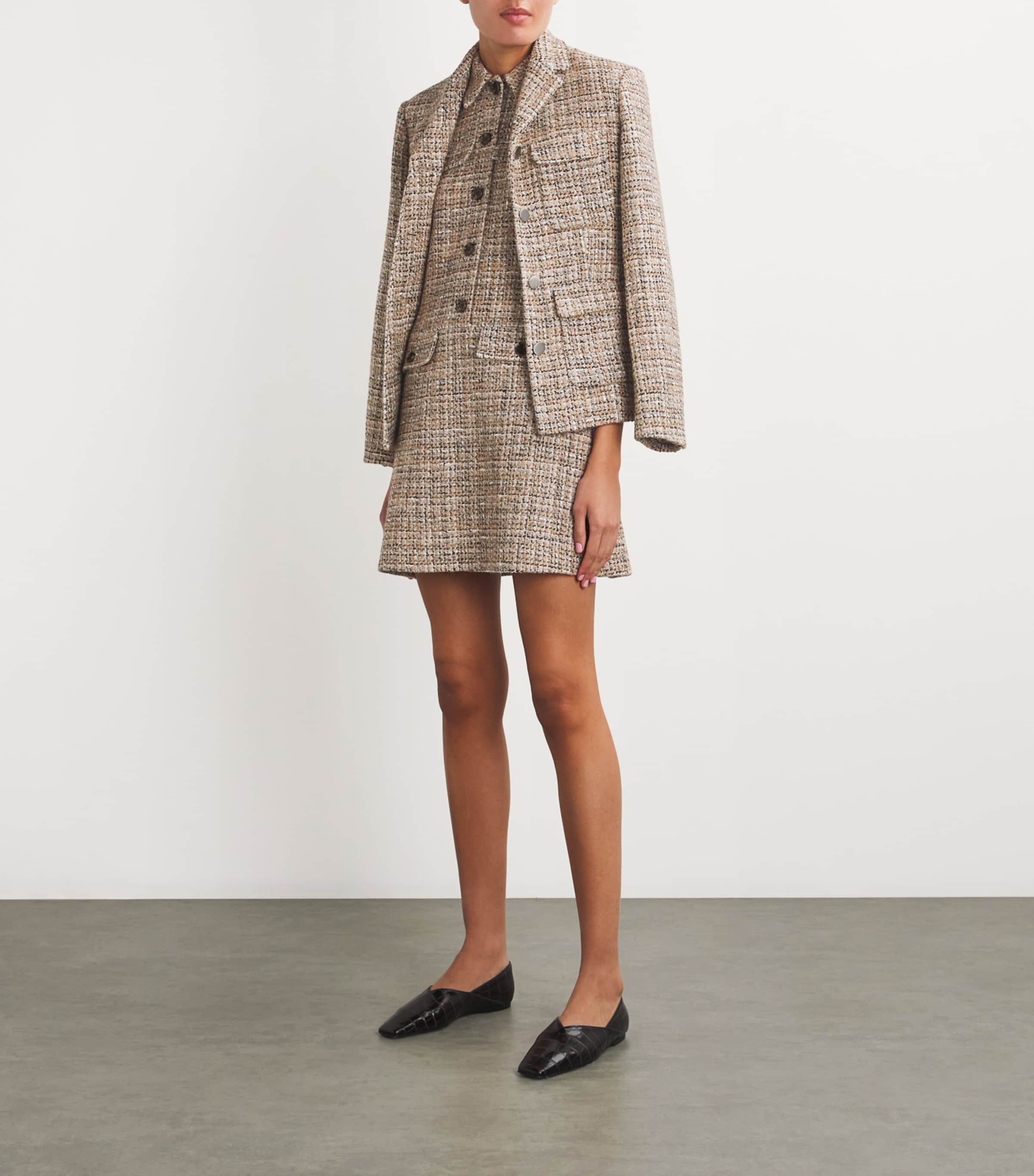 Theory Beige Tweed Mini Dress