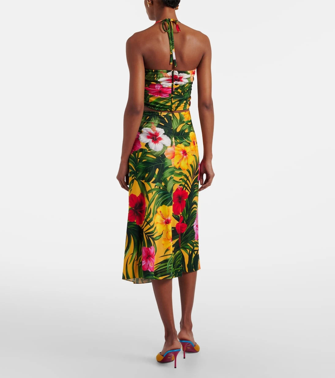 Dolce&Gabbana - Draped floral midi skirt