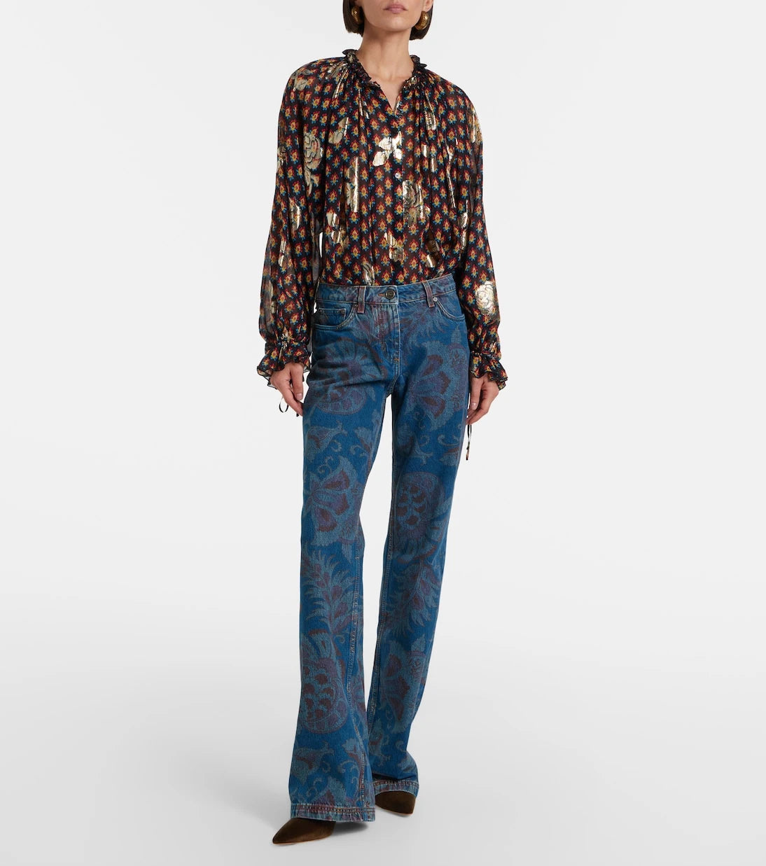 Etro - Floral flared jeans