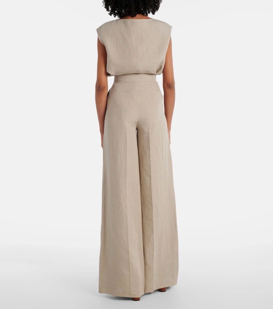 Max Mara - Sequoia high-rise linen wide-leg pants