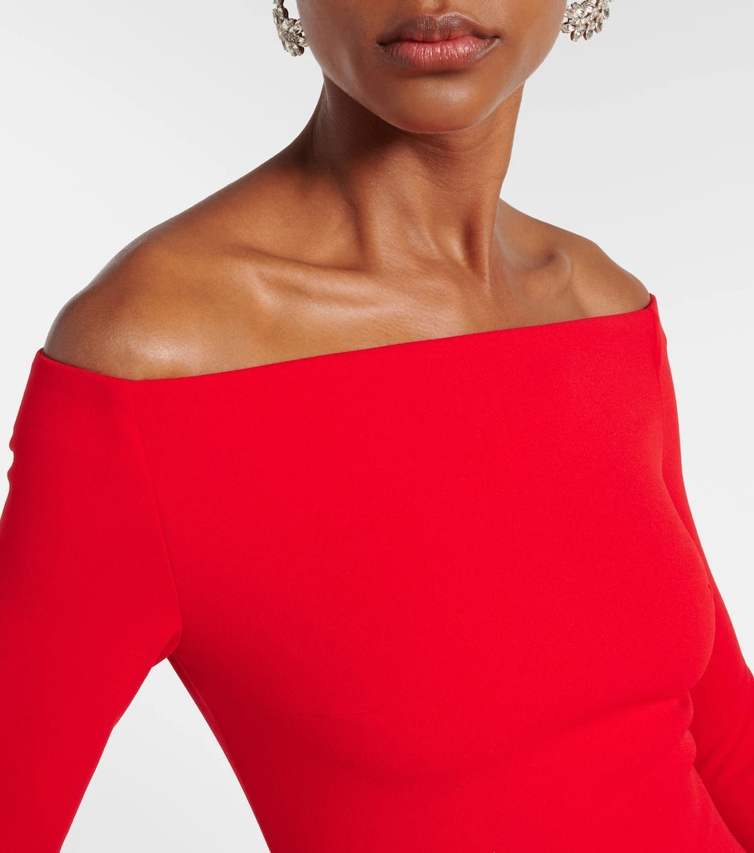 Solace London - Talia off-shoulder crêpe gown