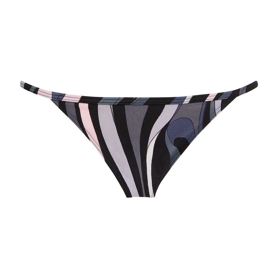 PUCCI Black Marmo Print Triangle Bikini Bottoms