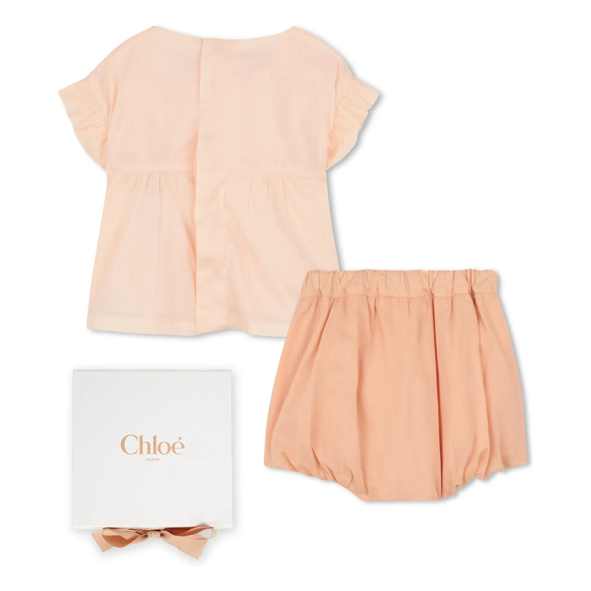 Chloé - Organic cotton blouse and bloomer set | Powder pink