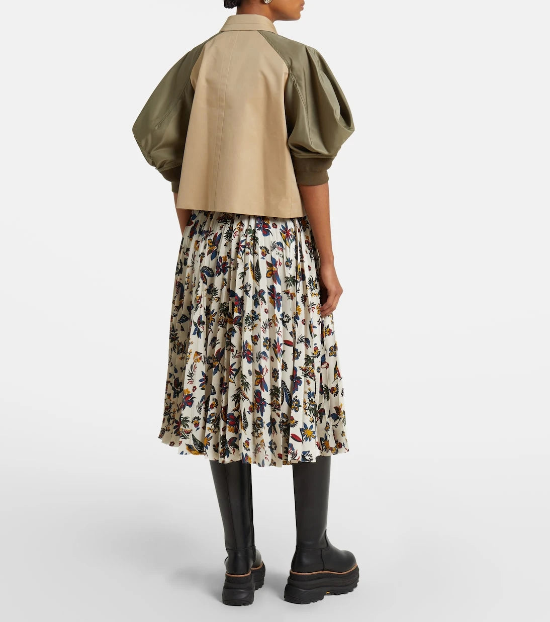 Sacai - Paneled cotton-blend jacket