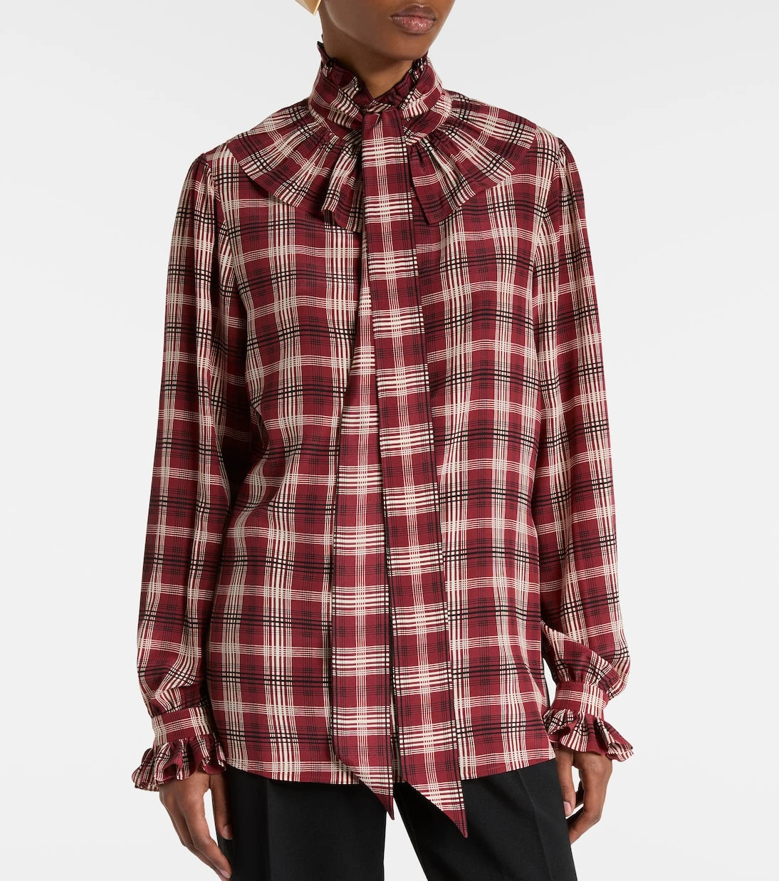 Saint Laurent - Checked silk blouse